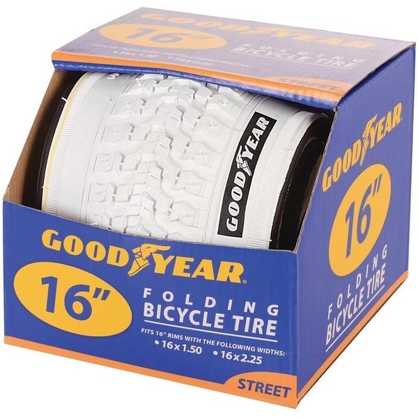 Kent 91053 Bike Tire, Folding, White, For 16 x 112 to 214 in Rim 91108